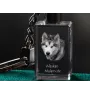 Alaskan Malamute - Crystal key ring with dog photo, illuminated key ring, unique gift by Art-Dog brand