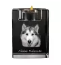 Alaskan Malamute - Candle holder with dog photo, crystal tealight holder, personalised gift by Art-Dog brand