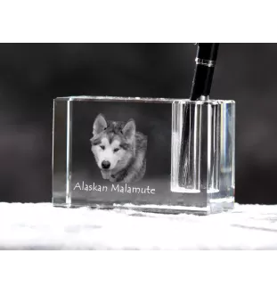 Malamute de l'Alaska - Porte-stylos, organiseur en cristal avec photo de chien, décoration de bureau unique par la marque Art-Dog