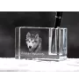 Alaskan Malamute, Alaskischer Malamute - Stifthalter, Kristallorganizer mit Hundefoto, einzigartige Schreibtischdekoration der Marke Art-Dog