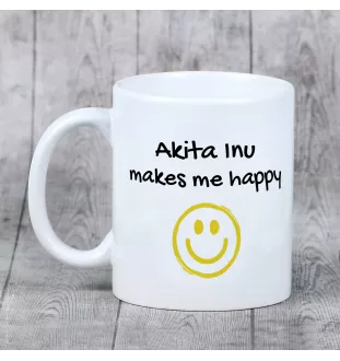 Akita kubek z psem Makes me happy Art-Dog