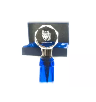 Alaskan Malamute - Bottle stopper, crystal wine stopper with photo, personalised gift for bartender by Art-Dog brand