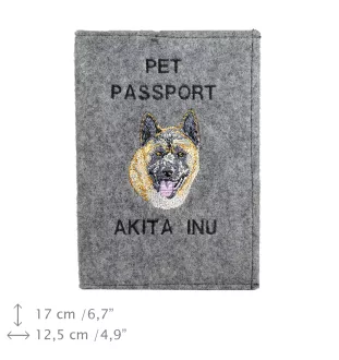 Akita, Akita Inu - Dog passport case, document case, gift for the traveller from the Art-Dog brand