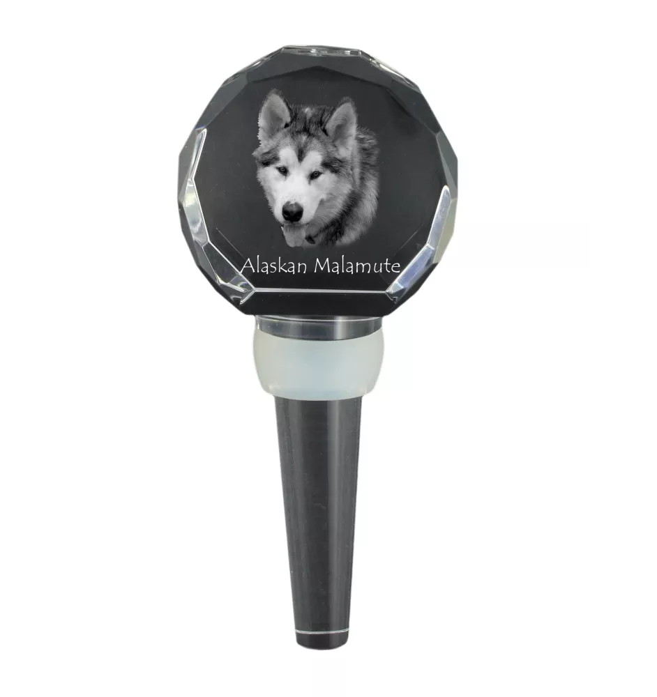 Alaskan Malamute, Alaskischer Malamute - Kristallflaschenverschluss, einzigartiger Weinverschluss mit Foto, personalisiertes Geschenk für Sommelier der Marke Art-Dog