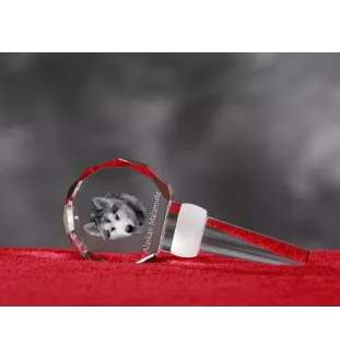 Alaskan Malamute, Alaskischer Malamute - Kristallflaschenverschluss, einzigartiger Weinverschluss mit Foto, personalisiertes Geschenk für Sommelier der Marke Art-Dog