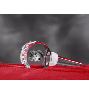 Alaskan Malamute - Crystal bottle stopper, unique wine stopper with photo, personalised gift for sommelier by Art-Dog brand