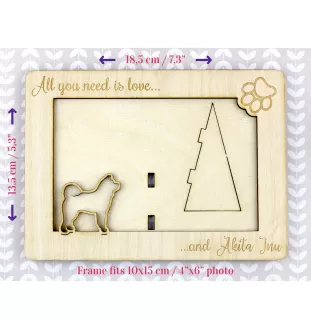Akita, Akita Inu - Photo frame, engraved wooden frame, a lovely gadget for the dog lover by Art-Dog