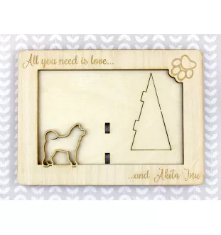 Akita, Akita Inu - Photo frame, engraved wooden frame, a lovely gadget for the dog lover by Art-Dog