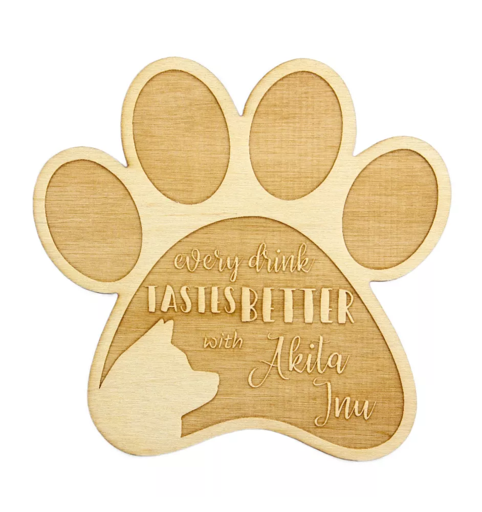 Akita, Akita Inu - Tasse Untersetzer, graviert Untersetzer mit Hund, Geschenk für Hundeliebhaber von Art-Dog Marke