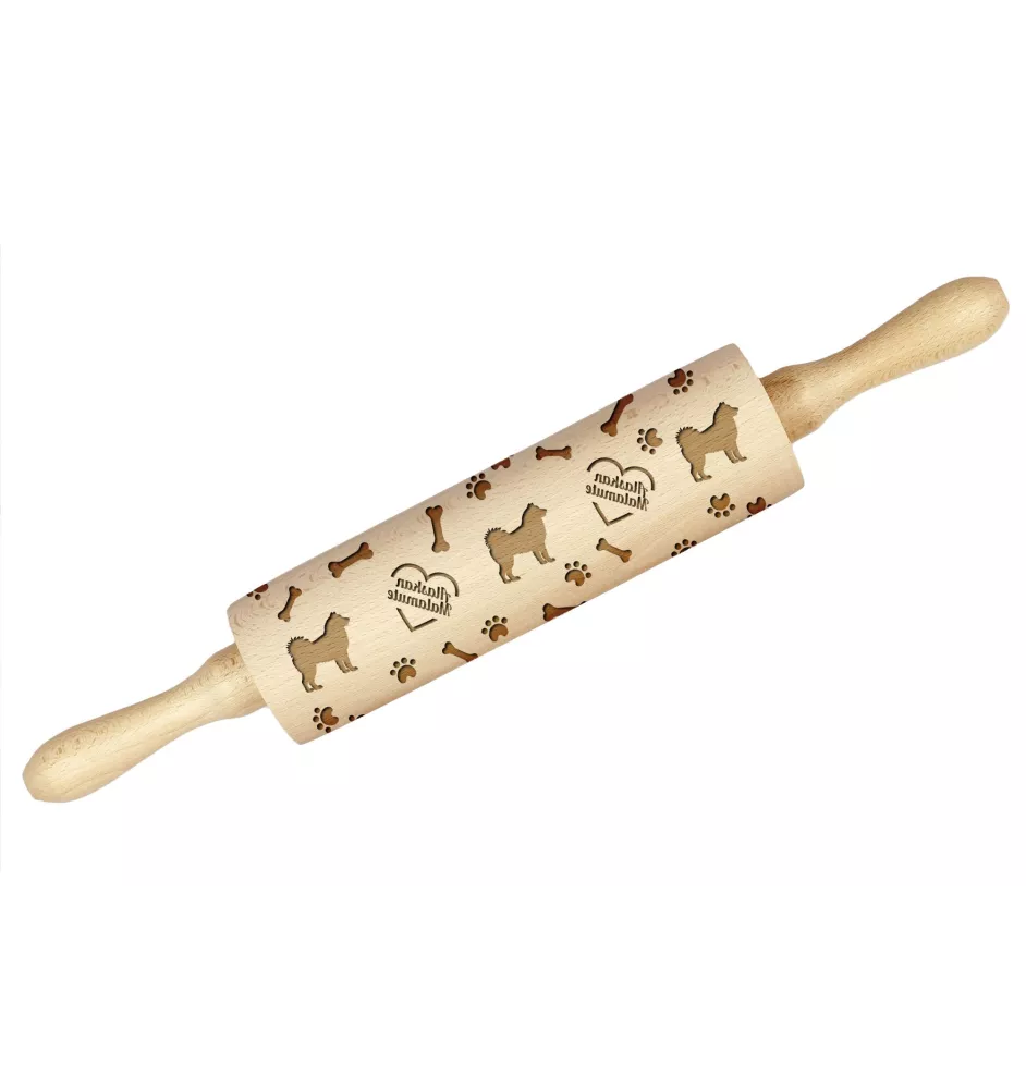 Malamute de l'Alaska - rouleau à pâtisserie avec chien, décoration de biscuits avec un rouleau à motifs, cadeau pour un céramiste de la marque Art-Dog