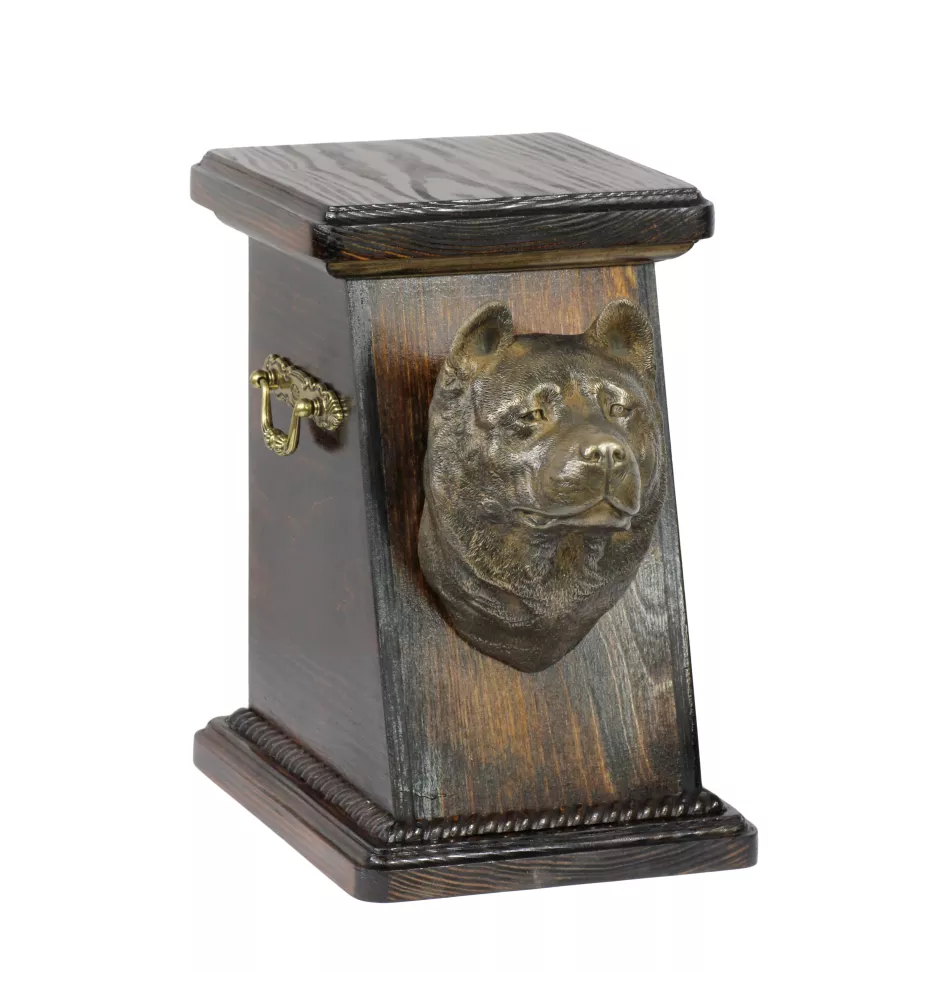 Akita urna drewniana z psem Art-Dog