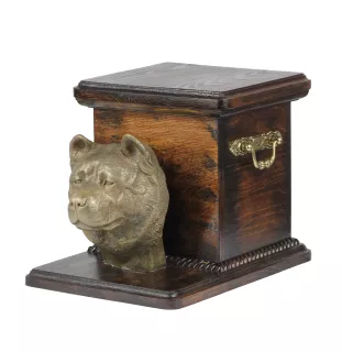 Akita urna wykonana z drewna z psem Art-Dog