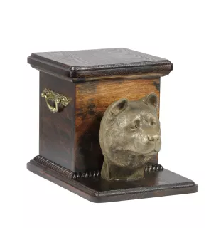 Akita, Akita Inu - urne pour les cendres d'un chien avec une statuette, une urne élégante pour chien, une urne exceptionnelle avec un buste de chien de la marque Art-Dog