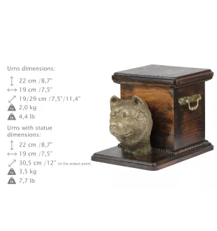 Akita urna wykonana z drewna z psem Art-Dog