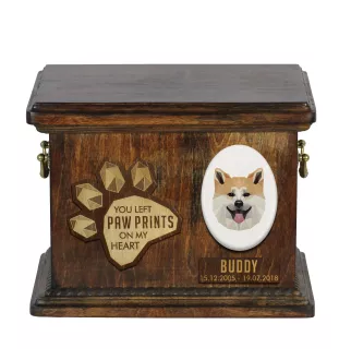 Akita, Akita Inu Personalisierte Hundeurne mit Gravur, Erinnerungsbox für Hundeknochen von der Marke Art-Dog