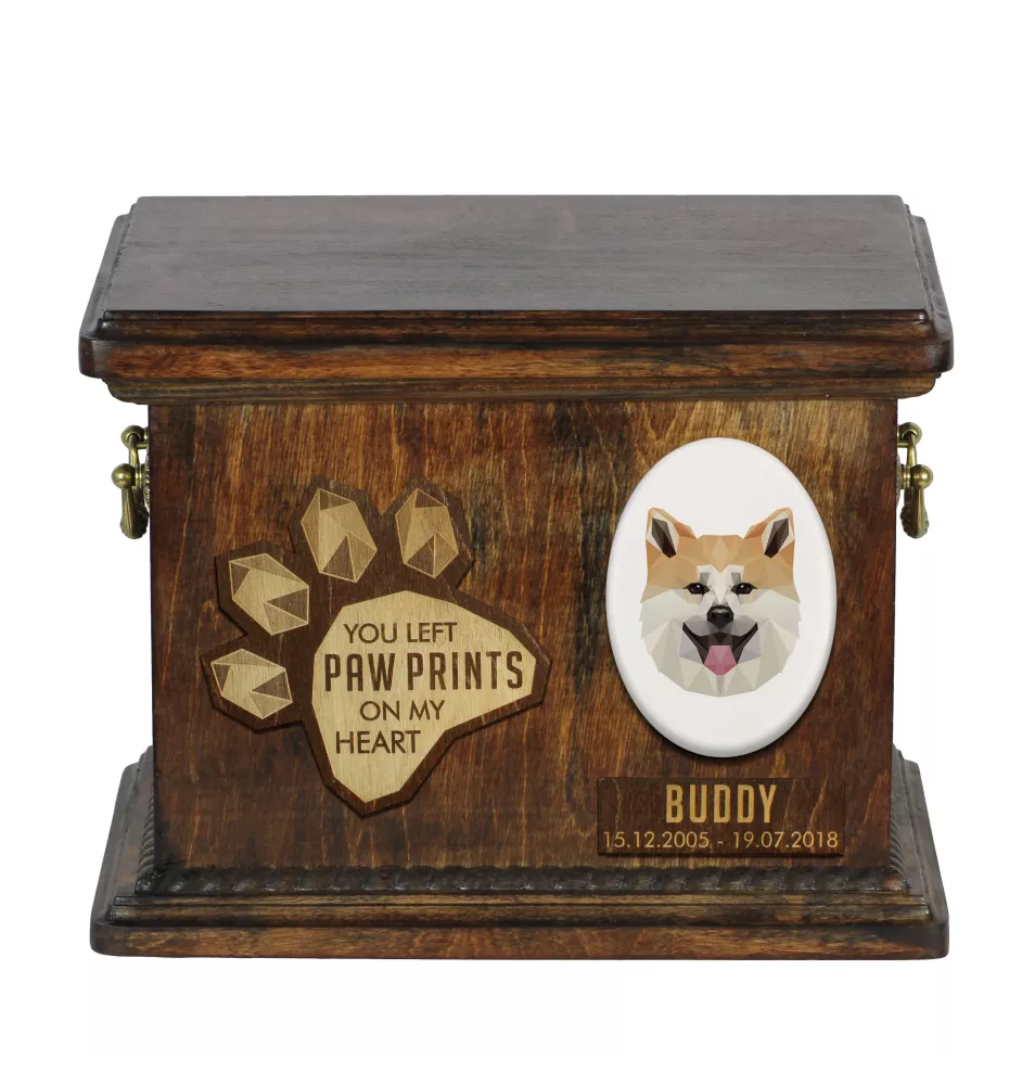 Akita, Akita Inu Personalisierte Hundeurne mit Gravur, Erinnerungsbox für Hundeknochen von der Marke Art-Dog