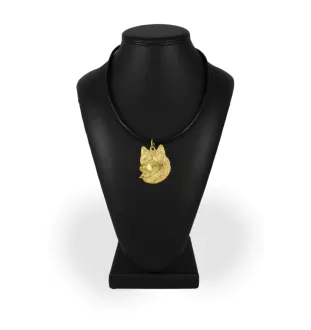 Alaskan Malamute - keychain and necklace with a dog in a box, high-quality gold-plated product, Art-Dog brand