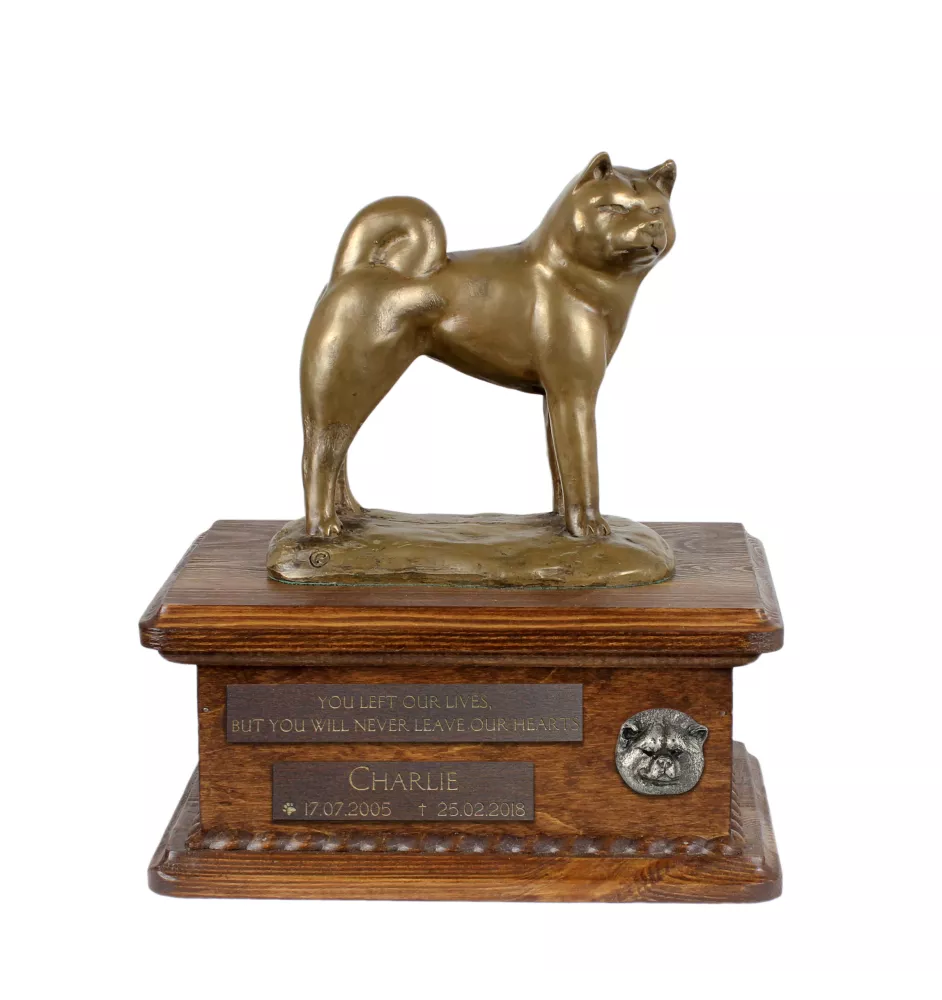 Akita, Akita Inu - urne pour les cendres de chien, urne avec une statuette, urne personnalisée pour les cendres de chien de la marque Art-Dog