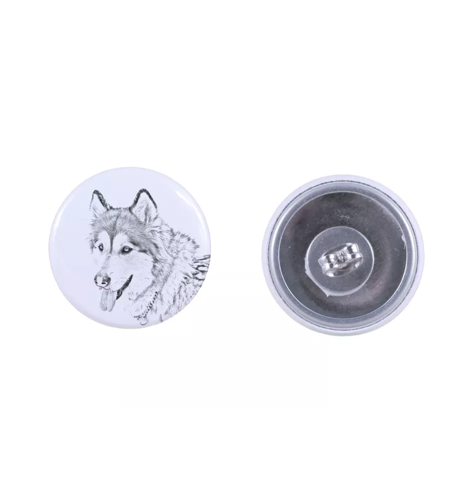 Malamute de l'Alaska - boucles d'oreilles uniques avec un chien, votre animal de compagnie sur un porte-clés, marque propre Art-Dog