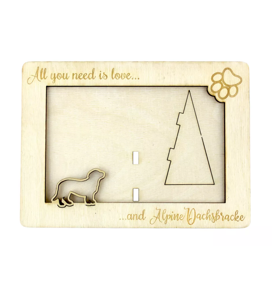 Alpine Dachsbracke - Photo frame, engraved wooden frame, a lovely gadget for the dog lover by Art-Dog