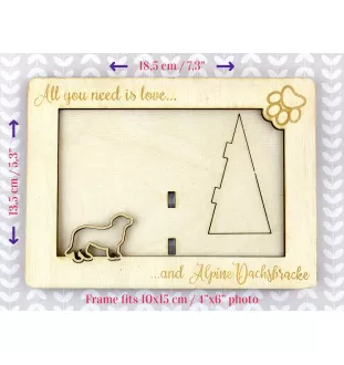 Alpine Dachsbracke - Photo frame, engraved wooden frame, a lovely gadget for the dog lover by Art-Dog