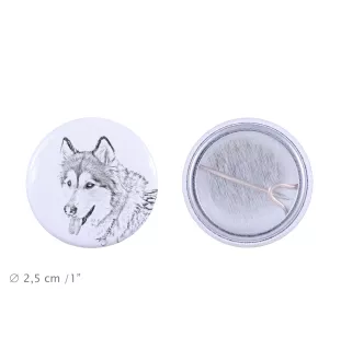 Alaskan Malamute przypinka z psem mała Art-Dog