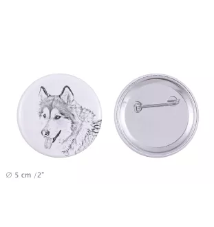 Alaskan Malamute przypinka z psem duża Art-Dog