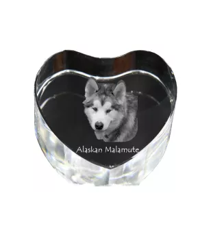 Alaskan Malamute serce kryształowe z psem Art-Dog