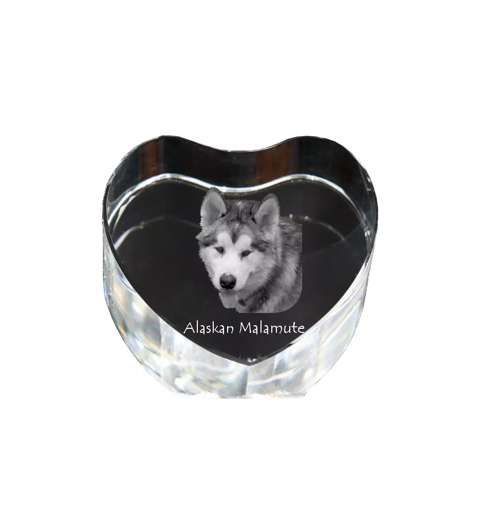 Alaskan Malamute serce kryształowe z psem Art-Dog