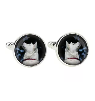 Akita, Akita Inu - cufflinks in a box, handmade jewelry, product of the Art-Dog brand