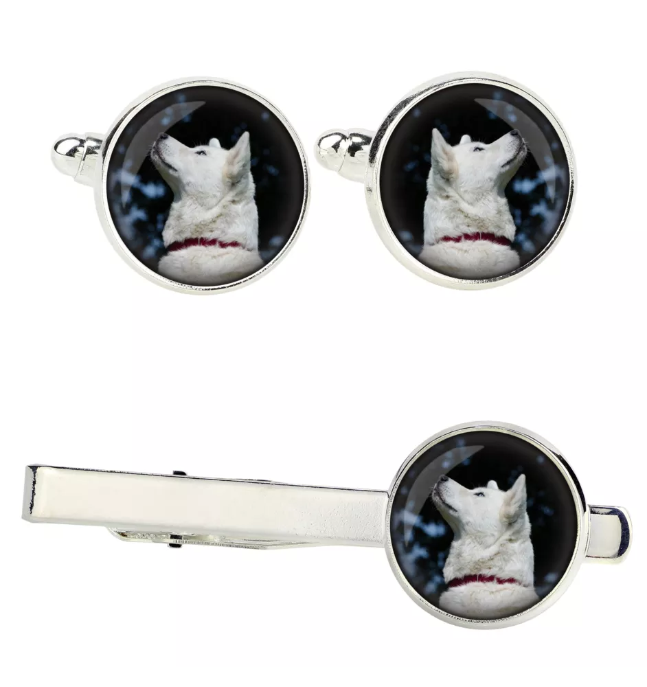 Akita, Akita Inu Ärmelknöpfe und Krawatte mit Ihrem Foto, Anzugaccessoire, Herrenschmuck der Marke Art-Dog