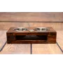 Alaskan Malamute - wooden stand with bowls for a dog, steel dog bowls, a gift for adopting a dog from the Art-Dog brand