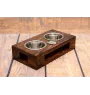 Alaskan Malamute - wooden stand with bowls for a dog, steel dog bowls, a gift for adopting a dog from the Art-Dog brand