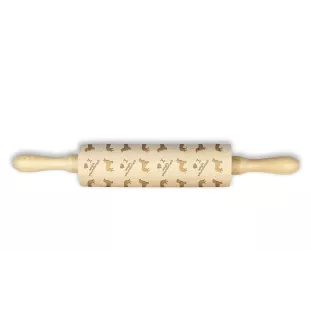 Alpine Dachsbracke - rolling pin for dough with a dog, patterned rolling pin for ceramics, a gift for a cook from the Art-Dog brand