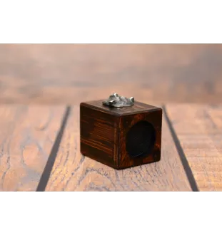 Akita, Akita Inu - wooden candle holder with a dog, a unique souvenir after losing a dog, a handicraft from the Art-Dog brand
