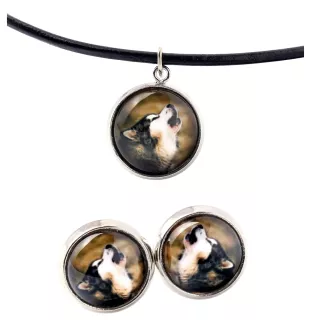 Malamute de l'Alaska - boîte à bijoux avec votre photo, ensemble collier et boucles d'oreilles, produits personnalisés de la marque Art-Dog
