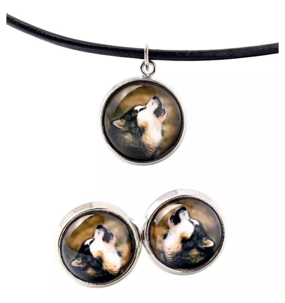 Malamute de l'Alaska - boîte à bijoux avec votre photo, ensemble collier et boucles d'oreilles, produits personnalisés de la marque Art-Dog