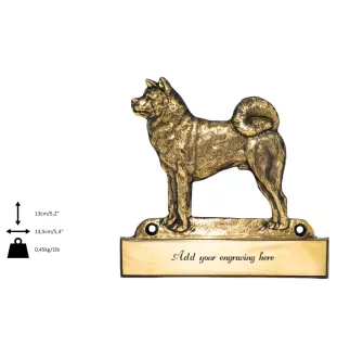 Akita, Akita Inu - plaque d'adresse avec chien, plaque de nom en laiton, plaque de porte personnalisée avec le nom de la marque Art-Dog