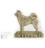 Akita, Akita Inu - Türschild mit Hund, messingfarbenes Willkommensschild, einzigartiges Schild mit der Aufschrift Welcome von der Marke Art-Dog