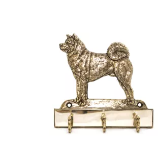Akita, Akita Inu - key holder with a dog, brass handle for dog accessories, an elegant decoration for the hallway from the Art-Dog brand.