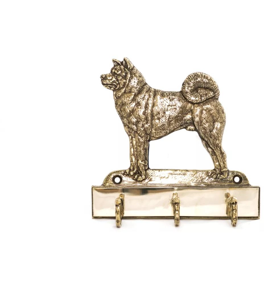Akita, Akita Inu - key holder with a dog, brass handle for dog accessories, an elegant decoration for the hallway from the Art-Dog brand.