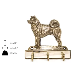Akita, Akita Inu - key holder with a dog, brass handle for dog accessories, an elegant decoration for the hallway from the Art-Dog brand.