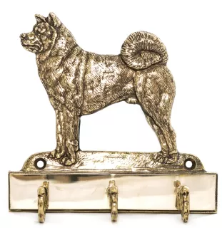 Akita, Akita Inu - key holder with a dog, brass handle for dog accessories, an elegant decoration for the hallway from the Art-Dog brand.