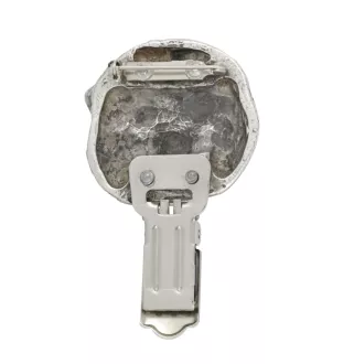 Akita, Akita Inu - brooch with a clip, holder for a start number, silver-plated dog show pin from the Art-Dog brand