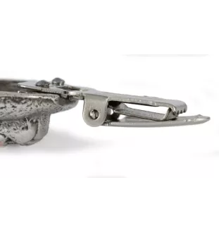 Akita, Akita Inu - Brosche mit Clip, Startnummernhalter, versilberte Anstecknadel für Hundeausstellungen der Marke Art-Dog