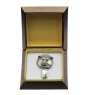 Akita, Akita Inu - brooch with a clip, holder for a start number, silver-plated dog show pin from the Art-Dog brand