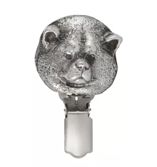 Akita, Akita Inu - broche avec pince, support pour numéro de départ, épingle argentée pour exposition de chiens de la marque Art-Dog