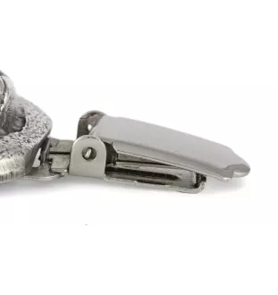 Akita, Akita Inu - brooch with a clip, holder for a start number, silver-plated dog show pin from the Art-Dog brand