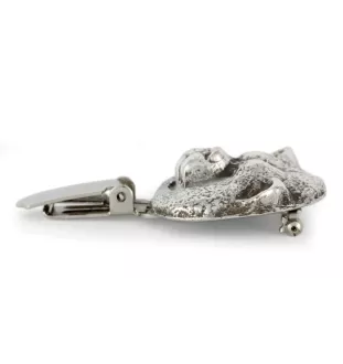 Akita, Akita Inu - brooch with a clip, holder for a start number, silver-plated dog show pin from the Art-Dog brand