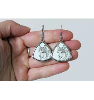 Alaskan Malamute - dog earrings, hanging earrings with a picture, personalized jewelry with Art-Dog brand print